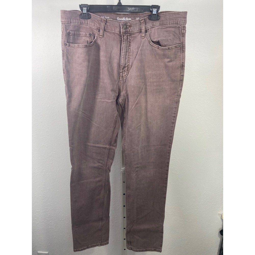 Goodfellow & Co Mens Slim Fit Jeans 36x32 Mauve Brown Denim Pants